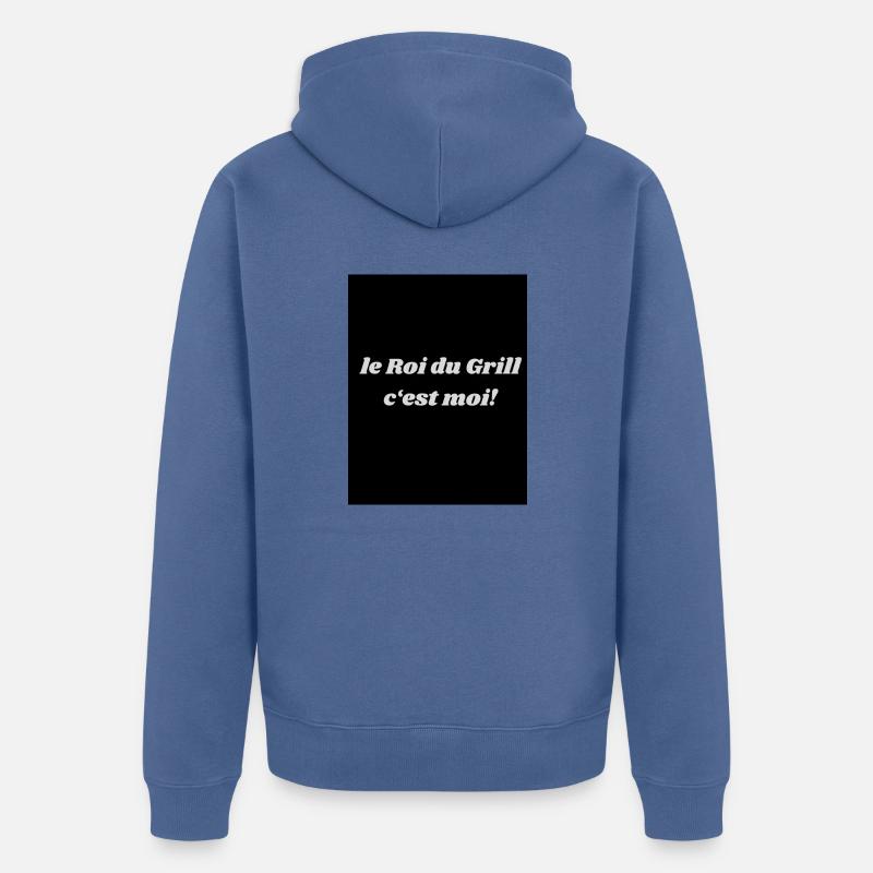 le roi du grill c'est moi - Veste à capuche bio Premium Unisexe - bleu pigeon