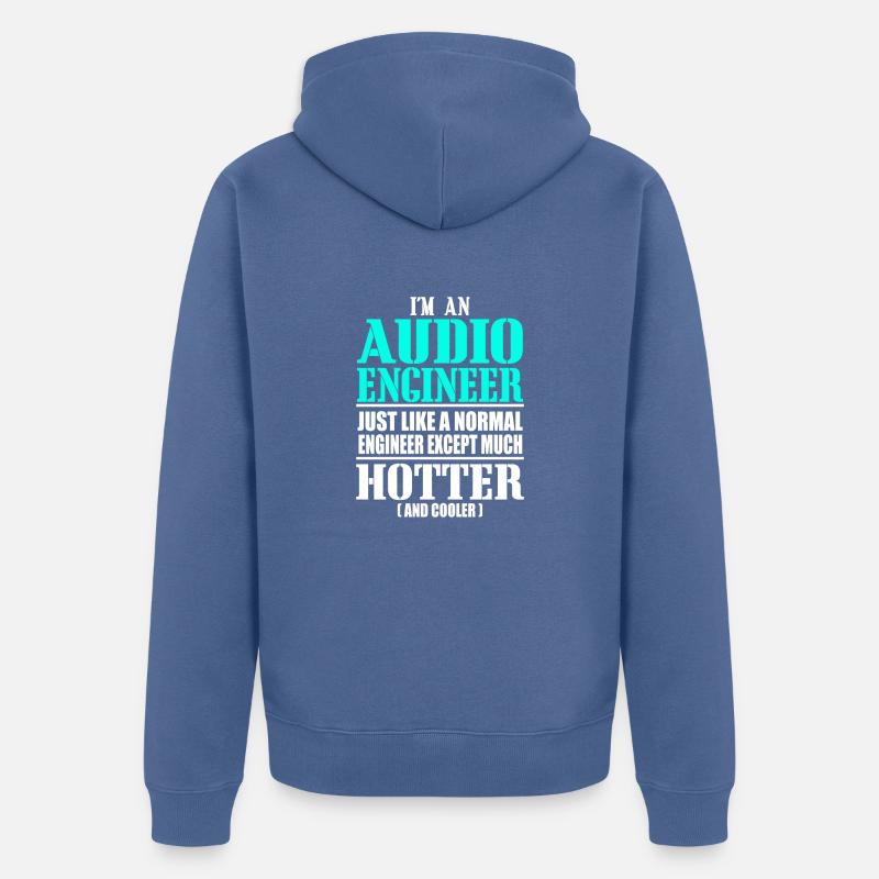 Tontechniker, Techniker - Unisex Premium Bio Zip Hoodie - Taubenblau