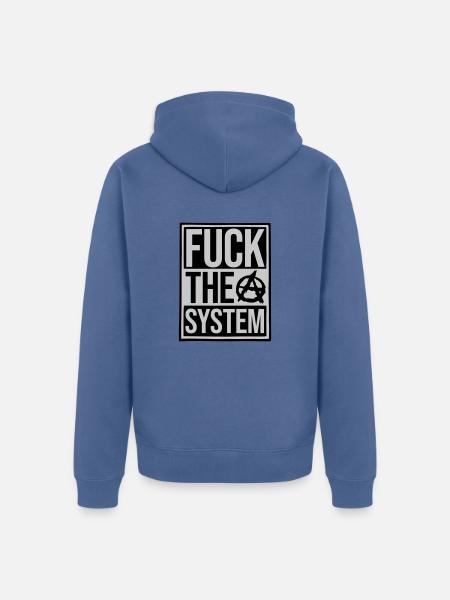 Shield fuck the system - Unisex Premium Organic Zip Hoodie - stone blue