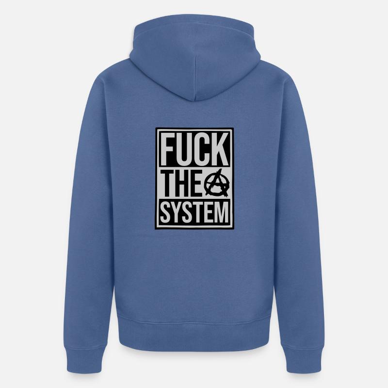 Bouclier baise le système - Veste à capuche bio Premium Unisexe - bleu pigeon