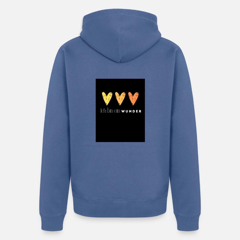 Ich bin ein Wunder - Unisex Premium Bio Zip Hoodie - Taubenblau