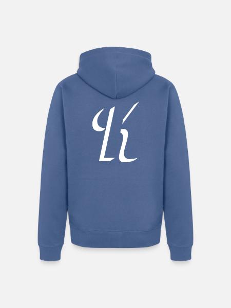 Letter K, Name, der Buchstabe K - Unisex Premium Bio Zip Hoodie - Taubenblau