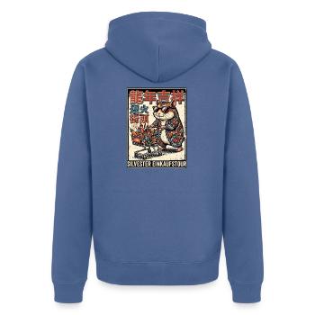 Feuerwerk Pyro Chinesischer Hamster - Unisex Premium Bio Zip Hoodie - Taubenblau - Hinten - Nico (187cm)