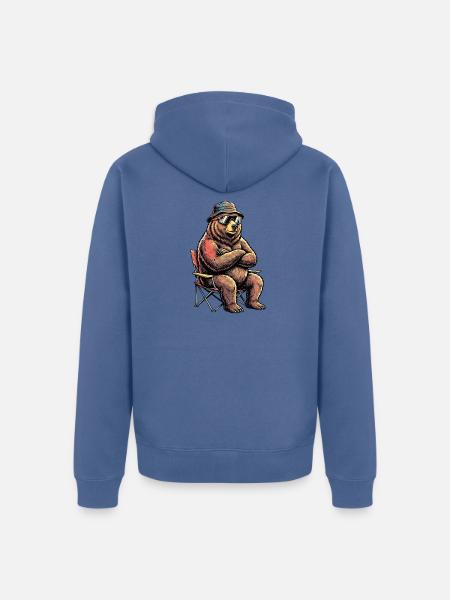 Camper Bär - Unisex Premium Bio Zip Hoodie - Taubenblau