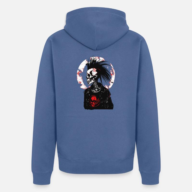 Horreur Punk Zombie - Veste à capuche bio Premium Unisexe - bleu pigeon