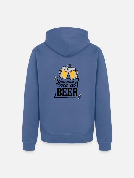 Persuades beer saying - Unisex Premium Organic Zip Hoodie - stone blue