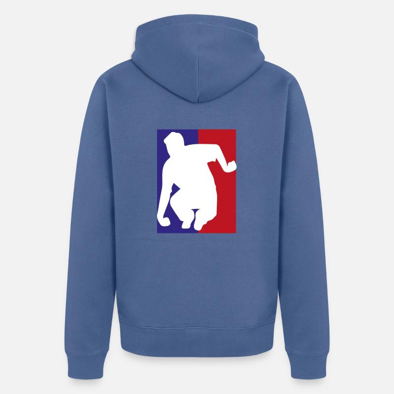Logo pétanque - Veste à capuche bio Premium Unisexe - bleu pigeon