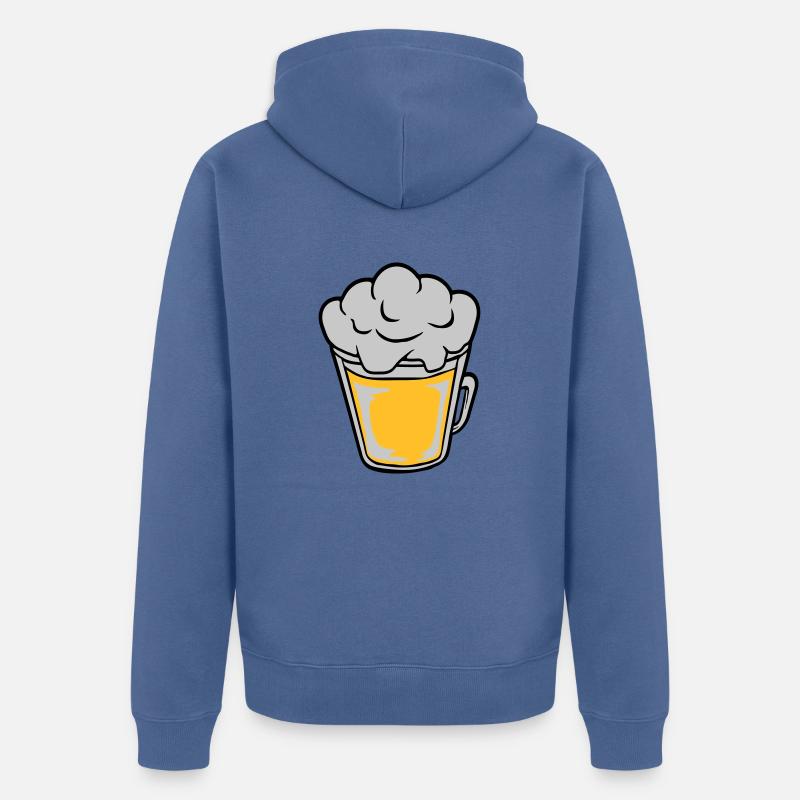 Comic Bier von oben - Unisex Premium Bio Zip Hoodie - Taubenblau