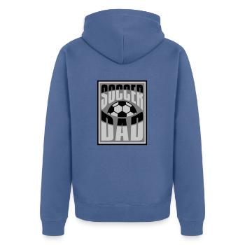 Hobby Sport Soccer Dad - Unisex Premium Bio Zip Hoodie - Taubenblau - Hinten - Nico (187cm)