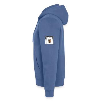 Dog  - Veste à capuche bio Premium Unisexe - bleu pigeon - Gauche - Julia (174cm)