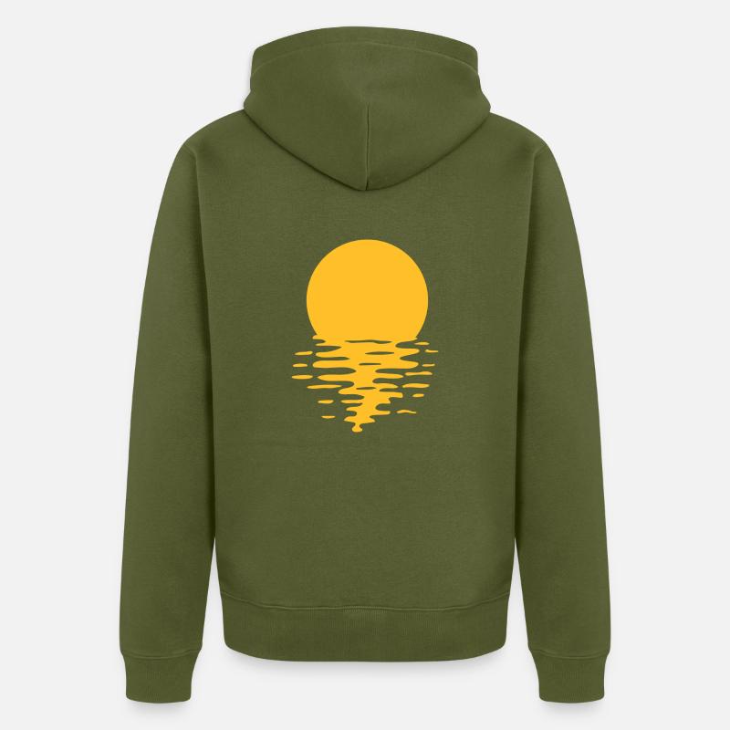 eau océan vacances vacances - Veste à capuche bio Premium Unisexe - kaki
