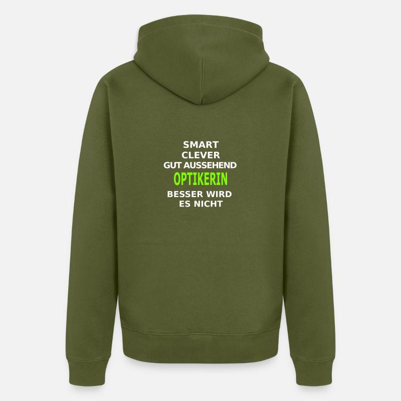 optikerin - Unisex Premium Bio Zip Hoodie - Khaki