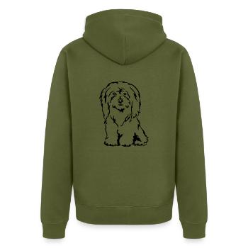 Coton de Tuléar - Veste à capuche bio Premium Unisexe - kaki - Dos - Nico (187cm)