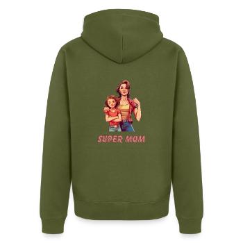 Super maman - Veste à capuche bio Premium Unisexe - kaki - Dos - Nico (187cm)