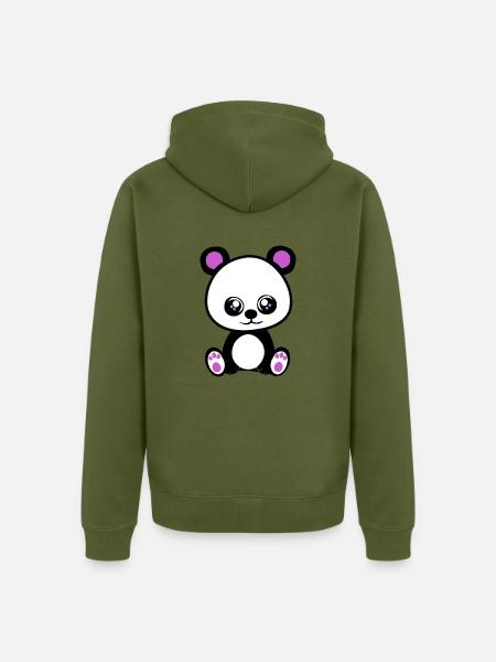 Cute teddy bear - Unisex Premium Organic Zip Hoodie - khaki
