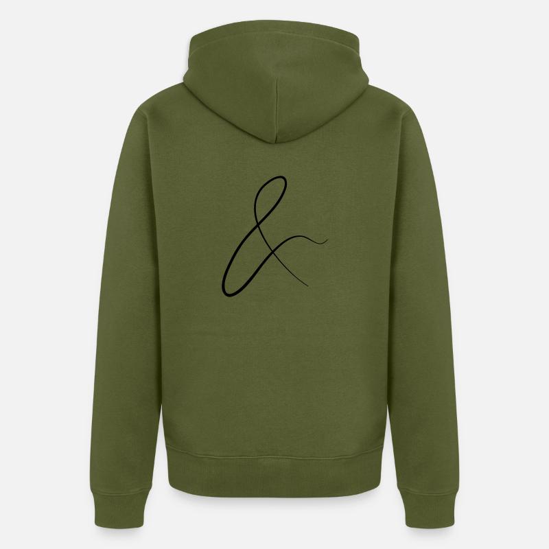 et les caractères en écriture - Veste à capuche bio Premium Unisexe - kaki