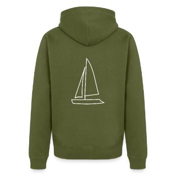 Voilier - Veste à capuche bio Premium Unisexe - kaki - Dos - Nico (187cm)