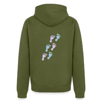 baby footprints - Veste à capuche bio Premium Unisexe - kaki - Dos - Nico (187cm)