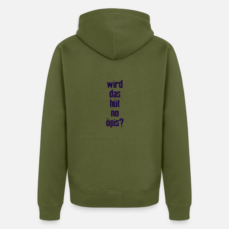 Wird Das Hüt No öpis? - Unisex Premium Bio Zip Hoodie - Khaki