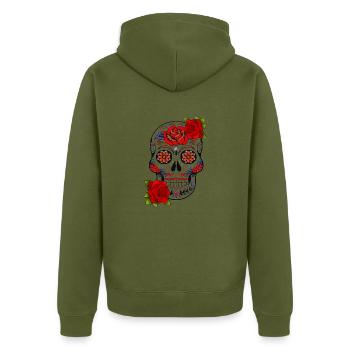 Crâne Mexique - Veste à capuche bio Premium Unisexe - kaki - Dos - Nico (187cm)