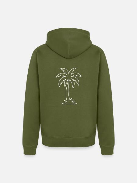 Palme Kontur Insel - Unisex Premium Bio Zip Hoodie - Khaki