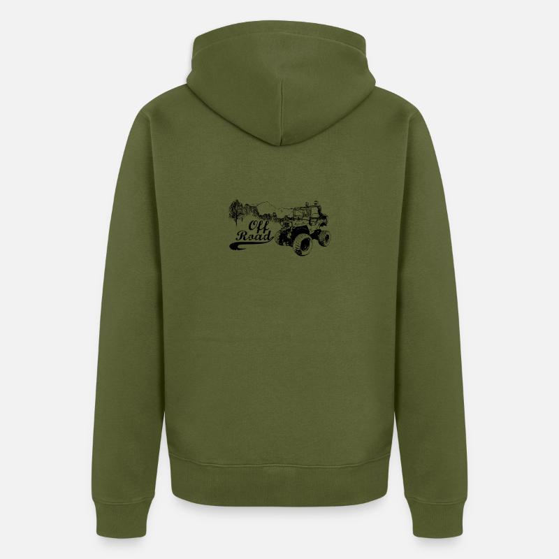 Offroad - Unisex Premium Bio Zip Hoodie - Khaki