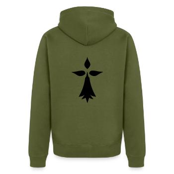 hermine logo bretagne - Unisex Premium Bio Zip Hoodie - Khaki - Hinten - Nico (187cm)