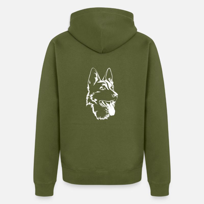 German Shepherd Limited Edition - Veste à capuche bio Premium Unisexe - kaki