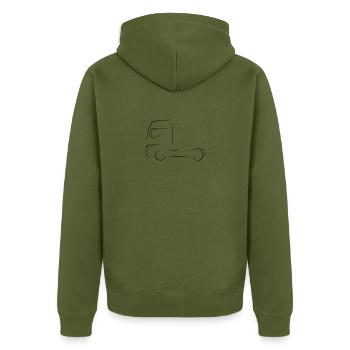 Silhouette de camion - Veste à capuche bio Premium Unisexe - kaki - Dos - Nico (187cm)