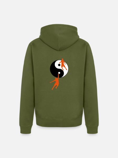 Basketballspieler - Unisex Premium Bio Zip Hoodie - Khaki