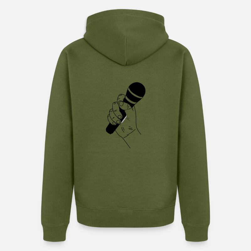 Microphone - Veste à capuche bio Premium Unisexe - kaki
