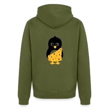 Penguin Tarzan - Unisex Premium Organic Zip Hoodie - khaki - Back - Nico (187cm)