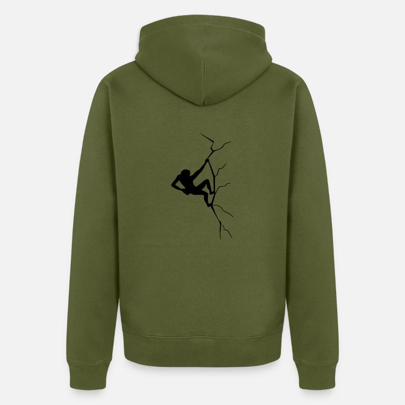 Rissklettern - Unisex Premium Bio Zip Hoodie - Khaki