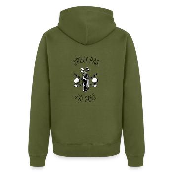 J'peux pas, j'ai golf - Veste à capuche bio Premium Unisexe - kaki - Dos - Nico (187cm)