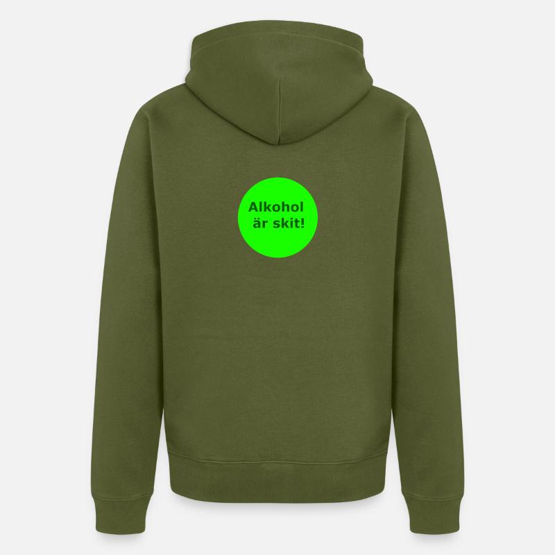 L’alcool, c’est nul (cercle vert) - Veste à capuche bio Premium Unisexe - kaki
