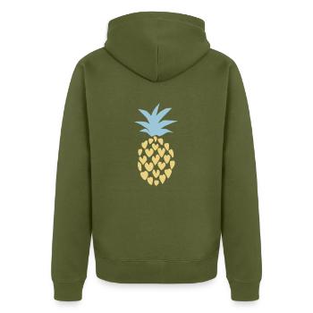 Ananas - ananas-amant - Veste à capuche bio Premium Unisexe - kaki - Dos - Nico (187cm)