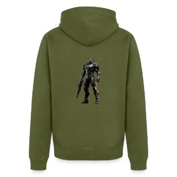 Guerrier futuriste - Veste à capuche bio Premium Unisexe - kaki - Dos - Nico (187cm)