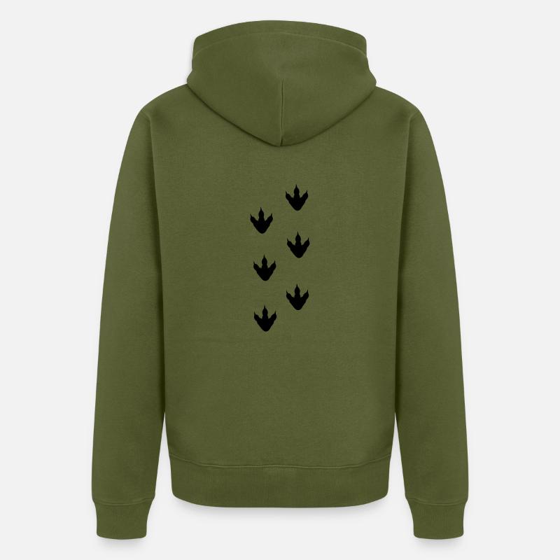 Dinosaurierabdruck, Dinosaurierspuren - Veste à capuche bio Premium Unisexe - kaki