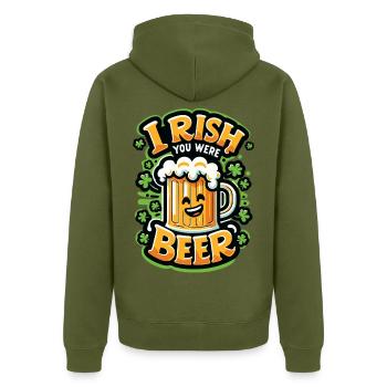 Irlandais Vous étiez de la bière - Veste à capuche bio Premium Unisexe - kaki - Dos - Nico (187cm)