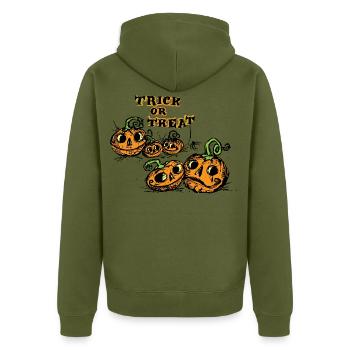 Halloween Trick or Treat Mignon - Veste à capuche bio Premium Unisexe - kaki - Dos - Nico (187cm)