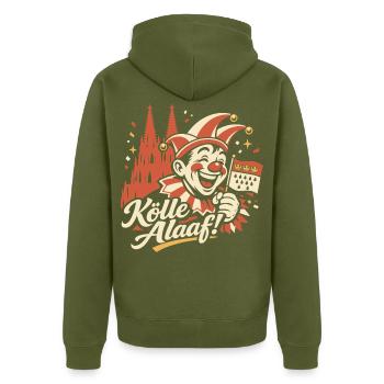 Kölle Alaaf Carnival Costume Cute Cute Gift - Unisex Premium Organic Zip Hoodie - khaki - Back - Nico (187cm)