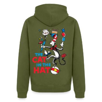 Le Chat Chapeauté Design Jonglerie Amusante - Veste à capuche bio Premium Unisexe - kaki - Dos - Nico (187cm)
