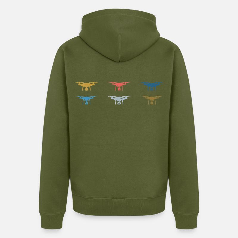 Heartbeat Drone Drones - Veste à capuche bio Premium Unisexe - kaki