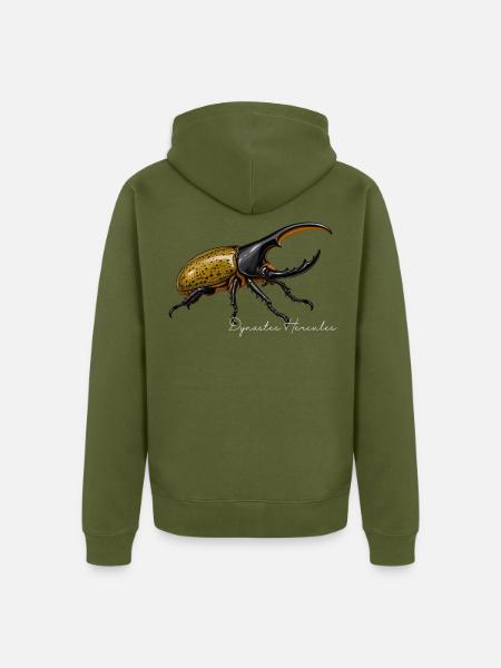Herkuleskäfer Dynastes hercules - Unisex Premium Bio Zip Hoodie - Khaki