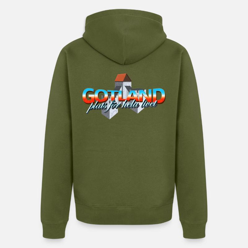 Gotland - Unisex Premium Bio Zip Hoodie - Khaki