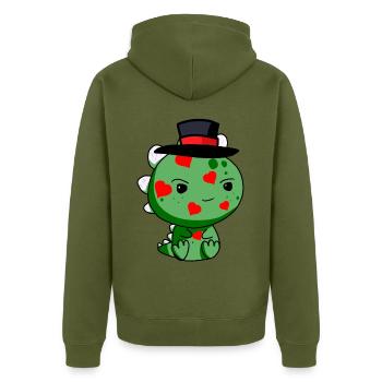 Dragon Gentleman Heart Seducer Ripper Guy - Veste à capuche bio Premium Unisexe - kaki - Dos - Nico (187cm)