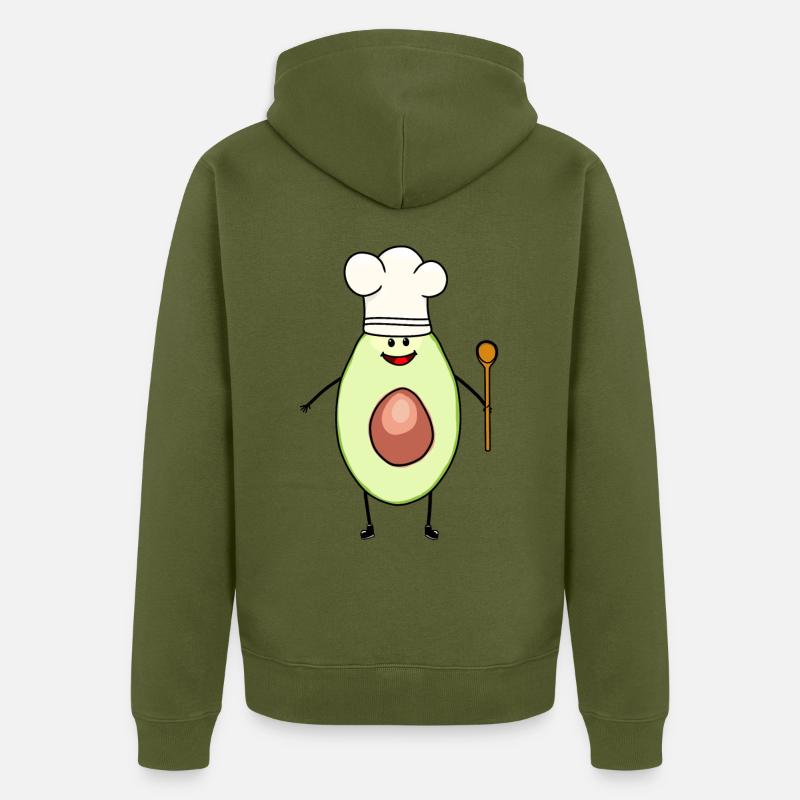 Avocado Chef’s Hat Végétarien Gourmet - Veste à capuche bio Premium Unisexe - kaki
