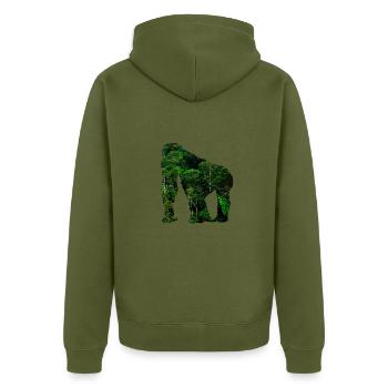 Jungle animale singe sauver le cadeau de la forêt tropicale - Veste à capuche bio Premium Unisexe - kaki - Dos - Nico (187cm)