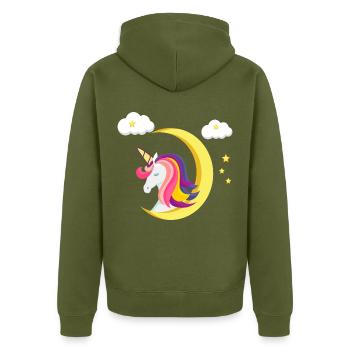 Licorne - Licorne - Veste à capuche bio Premium Unisexe - kaki - Dos - Nico (187cm)