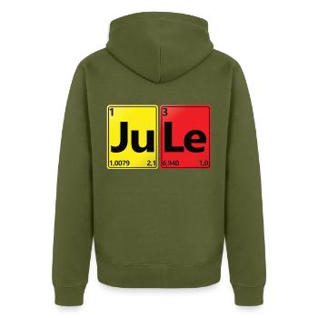 JULE - Your name in chemistry look - Unisex Premium Organic Zip Hoodie - khaki - Back - Nico (187cm)